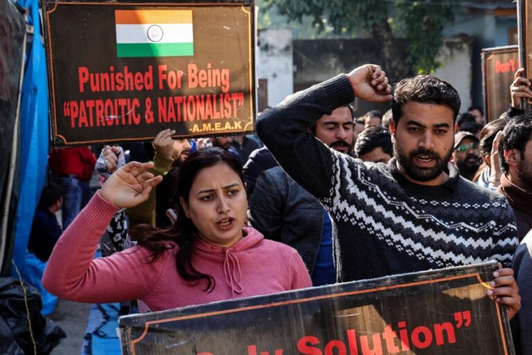 kashmiri youth protesting for their future and safety